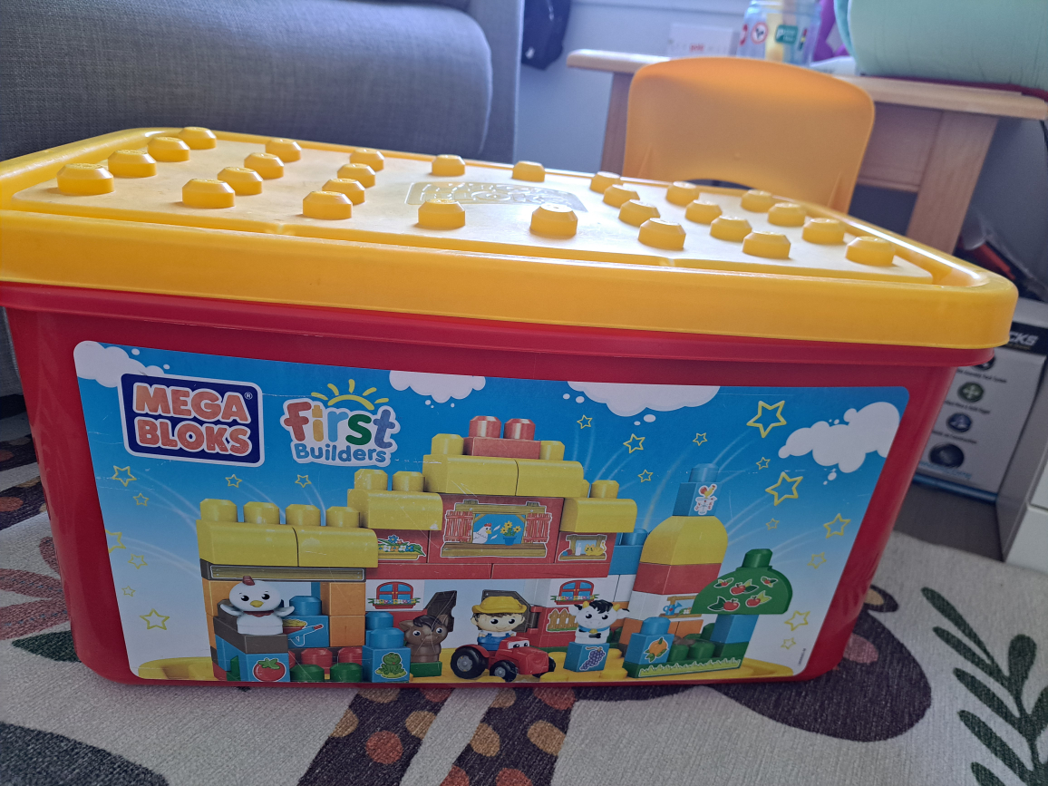 Large box of Mega Bloks