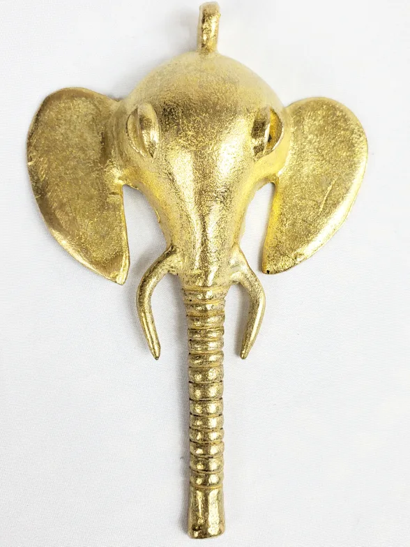 Large African Elephant Pendant Jewelry in Brass image indicator(4)