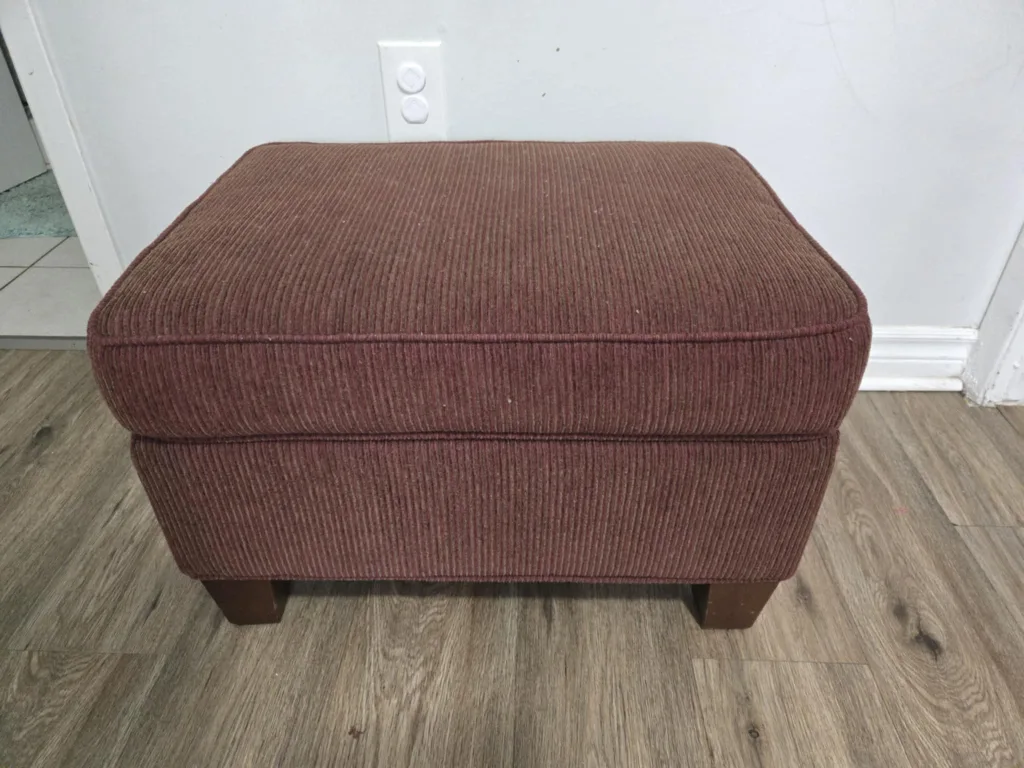 Brown Corduroy Ottoman / Footstool #freecycle thumbnail