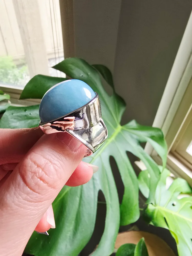 New Aquamarine natural 925 sterling silver ring image indicator(3)