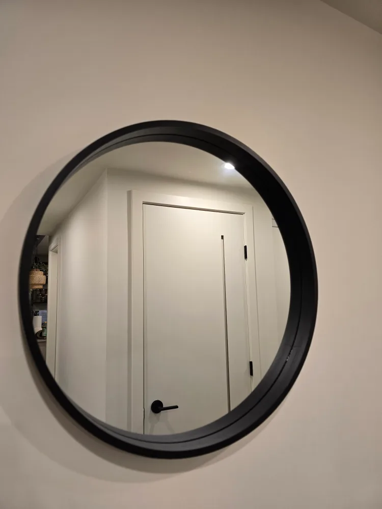 Round Black Wall Mirror thumbnail