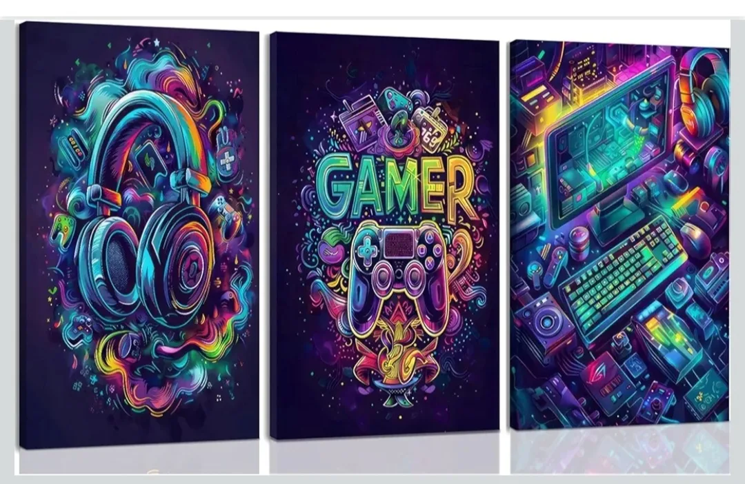Gamer Wall Art Canvas Posters (Set of 3) image indicator(10)