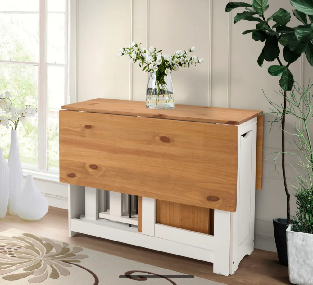 BRAND NEW IN BOX. Dining room table. Foldable with chairs image indicator(3)