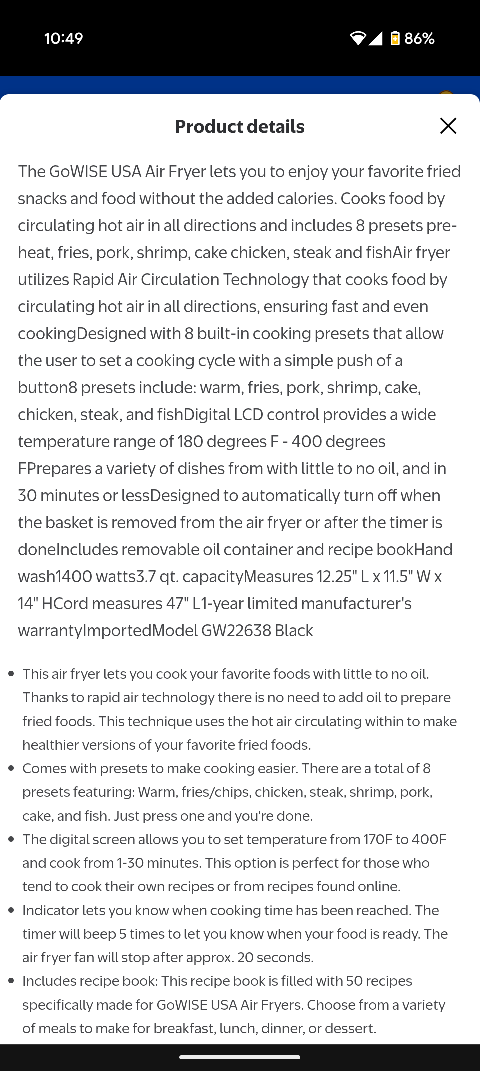 GoWISE USA Air Fryer - photo 2