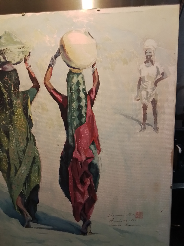 Weimin Mo Watercolour Painting "Indian Water Bearers" USA - photo 3