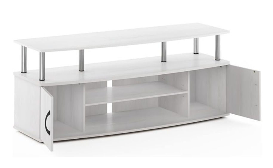 Beautiful White TV Stand with Storage - photo 2