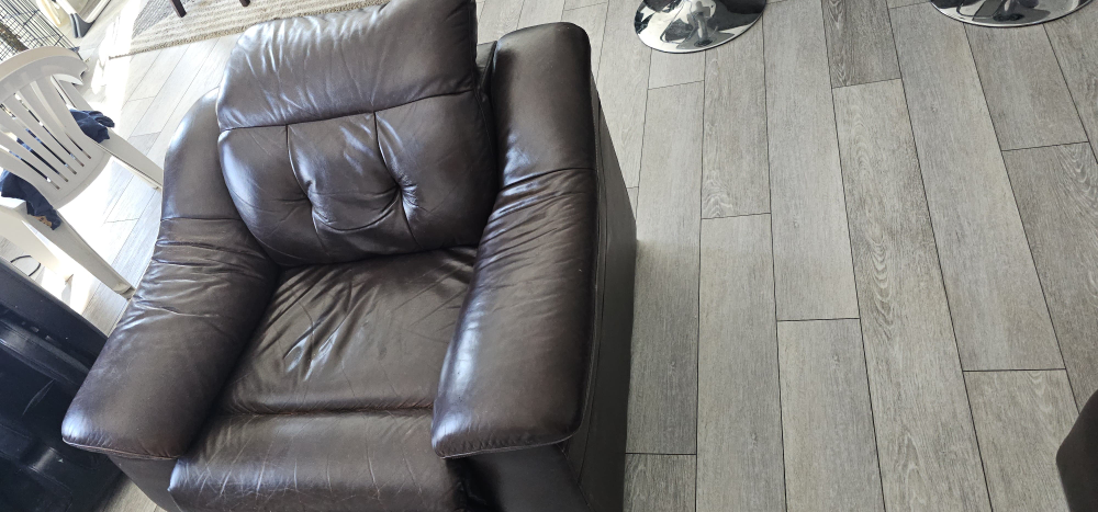 Brown Leather Reclining Sofa, Love seat and Chair Set - photo 3