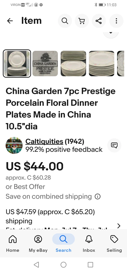 China Garden Prestige Porcelain Floral Dinner Plate - photo 5