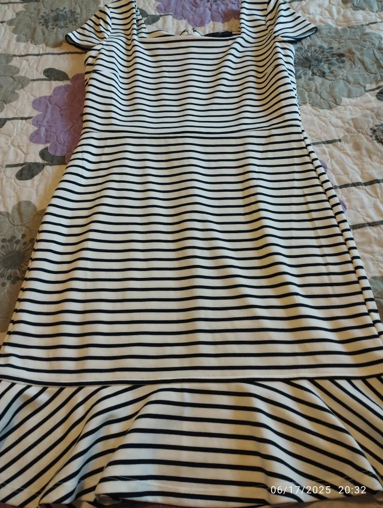 Black and White Striped Dress thumbnail
