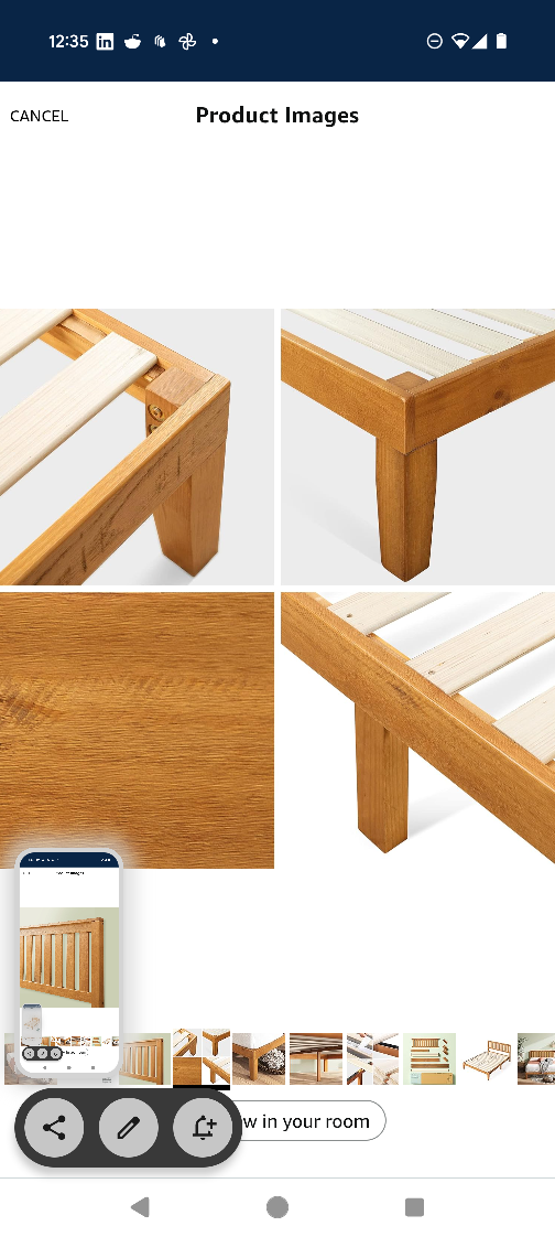 Queen Size Platform Bed Frame Zinus Alexia - photo 4