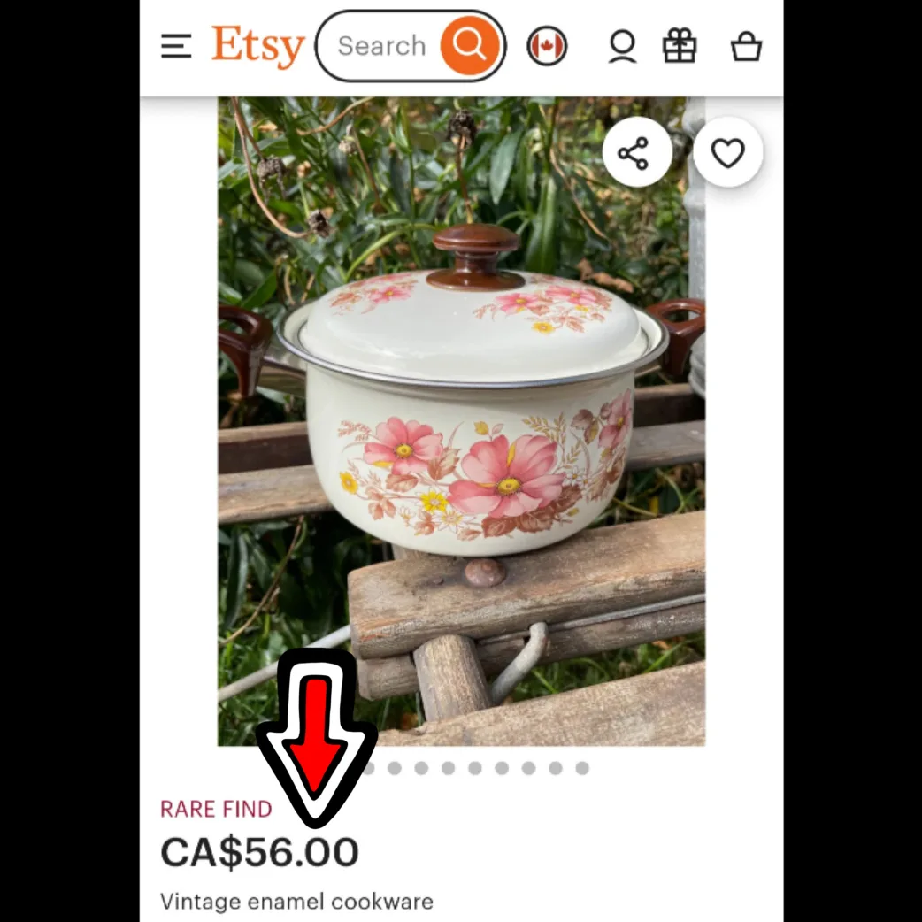 vintage floral enamel cookware pot with lid 🍲 image indicator(9)