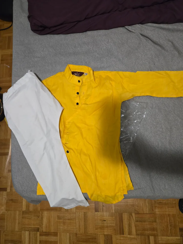 Yellow Kurta and White Pants Set size 3 thumbnail
