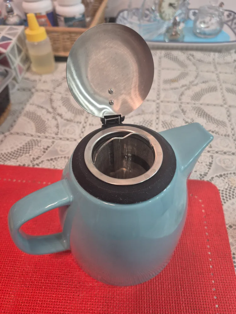Teapot with stainless steel lid and infuser image indicator(6)