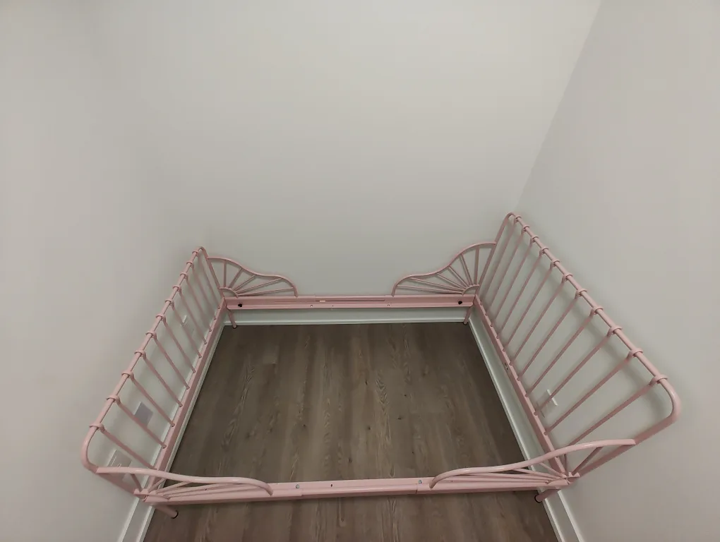Extendable Pink Metal Toddler Bed Frame - Brand new image indicator(5)