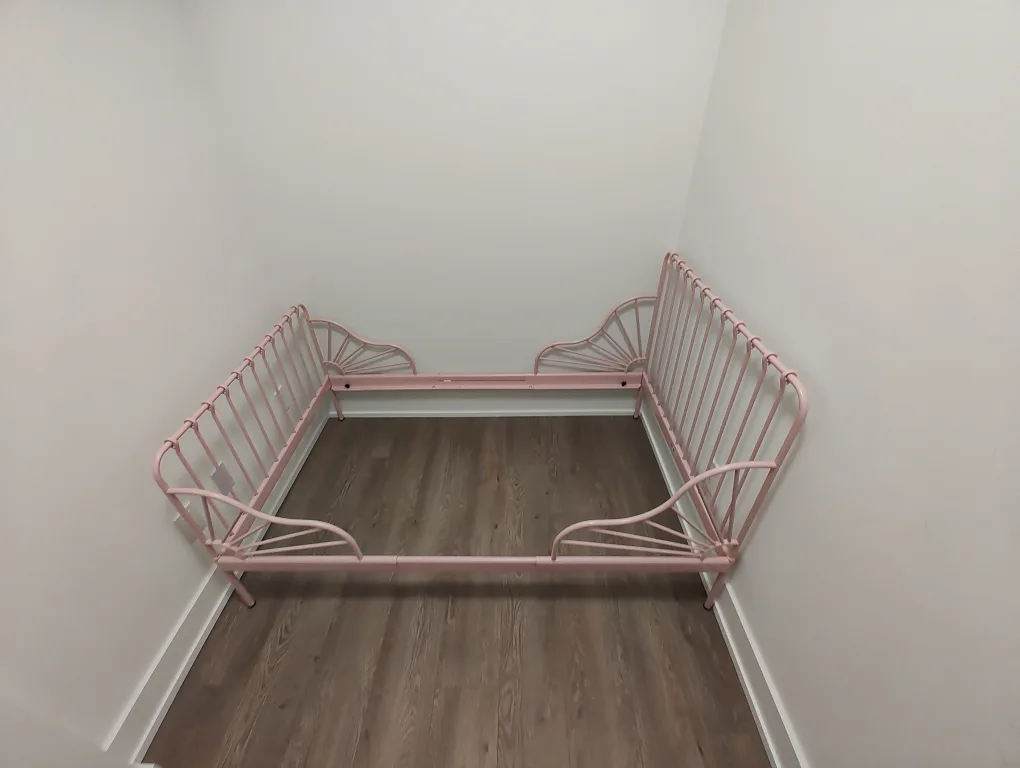 Extendable Pink Metal Toddler Bed Frame - Brand new image indicator(6)