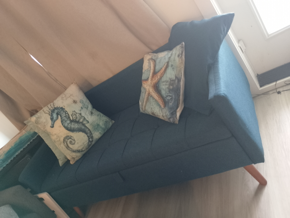 Blue Couch with Pillows - photo 3