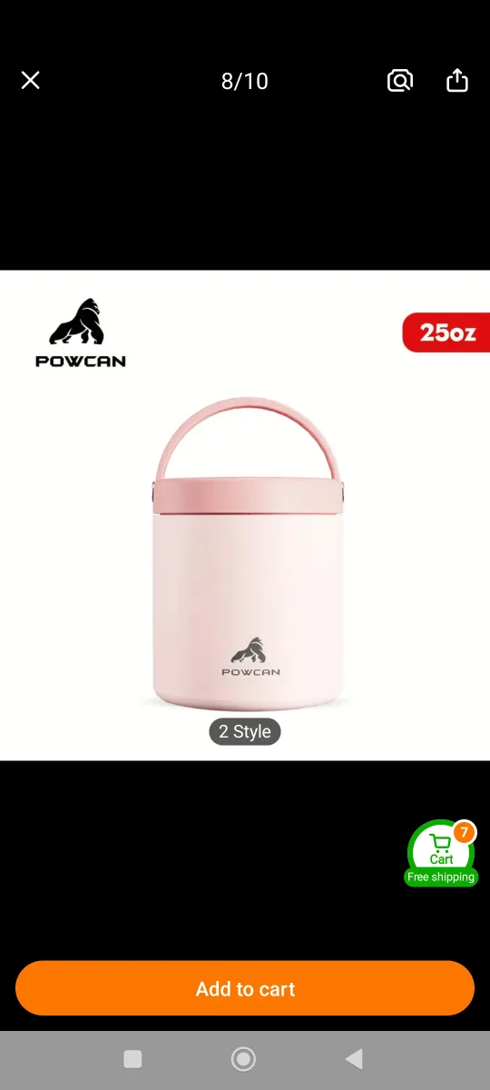 New Pink POWCAN Pink Food Jar with box image indicator(3)