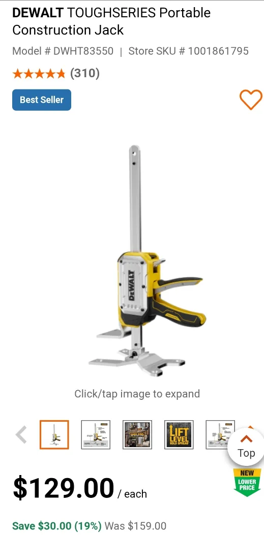 DeWalt Toughseries Portable Construction Jack image indicator(4)