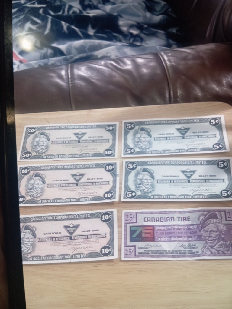 Canadian Tire Cash Bonus Bills