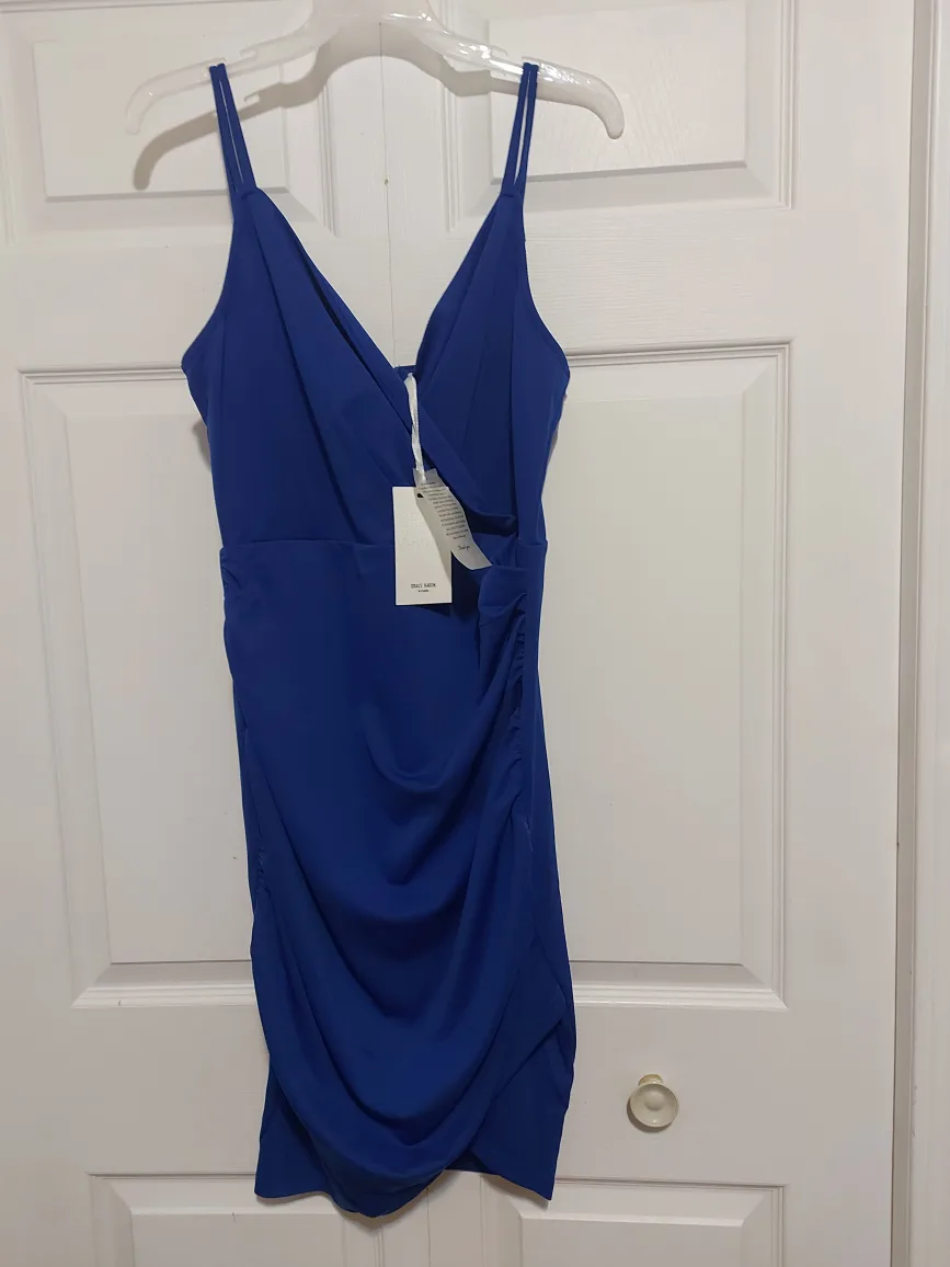 New Grace Karin Blue Ruched Dress thumbnail