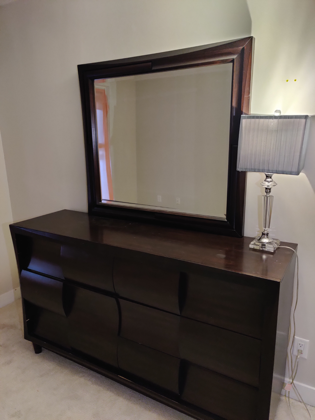 Dark Wood Dresser with Mirror - photo 3