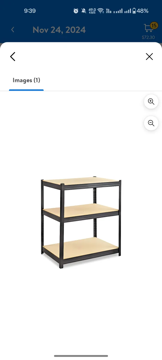 3-Tier Metal and Wood Shelf thumbnail