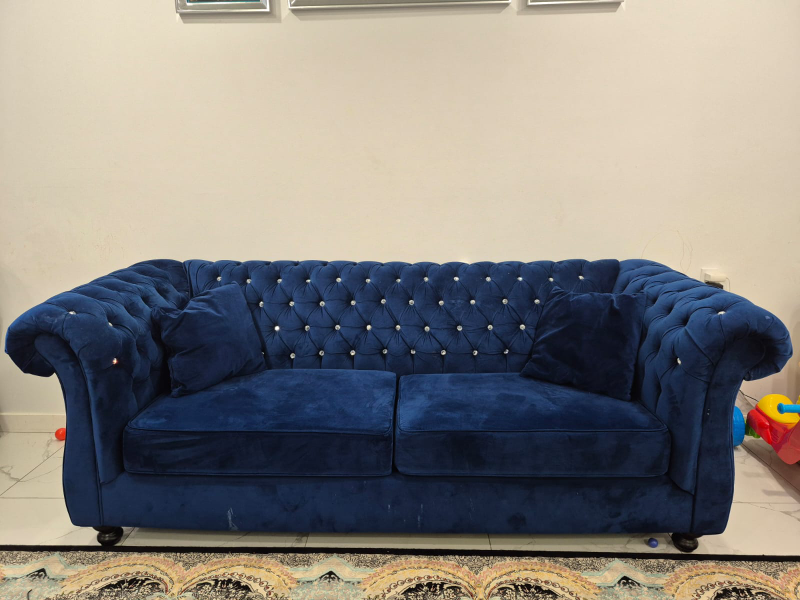 Luxurious Blue Velvet Sofa - photo 4