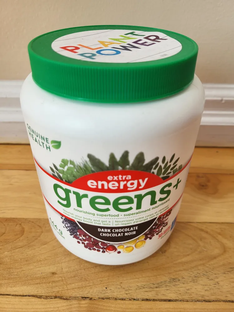 NEW! GENUINE HEALTH greens+ extra energy (dark chocolate) image indicator(2)