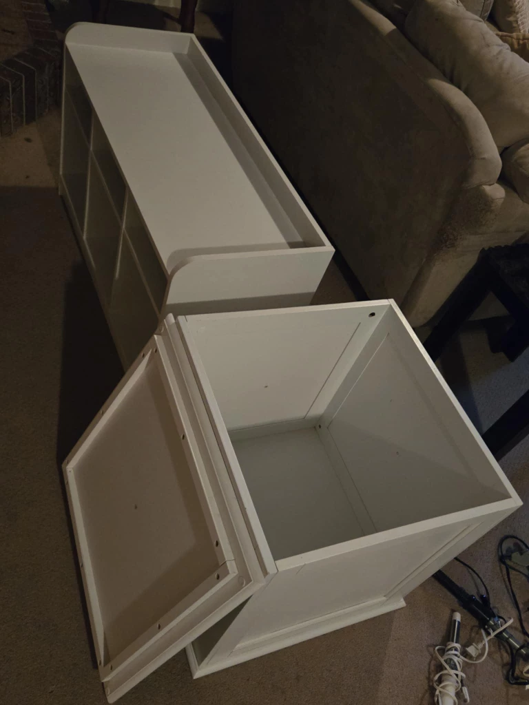 White Storage Unit With Shelves - photo 2