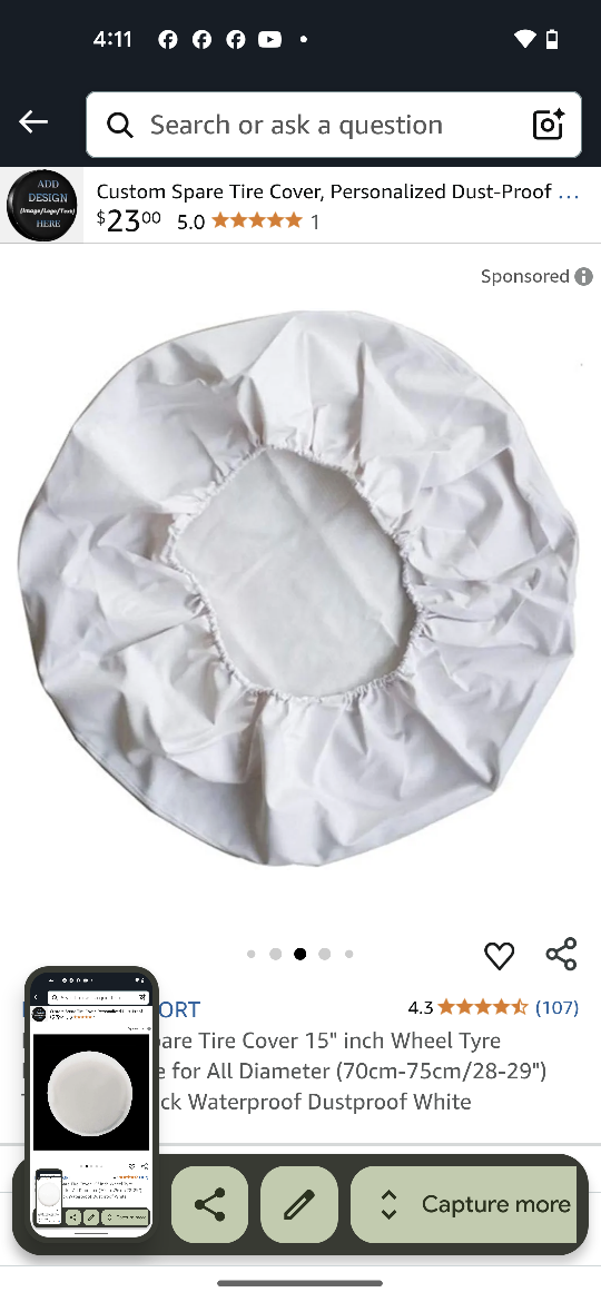 4 White Spare Tire Covers - photo 3