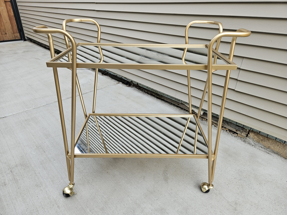 Gold Rolling Bar Cart