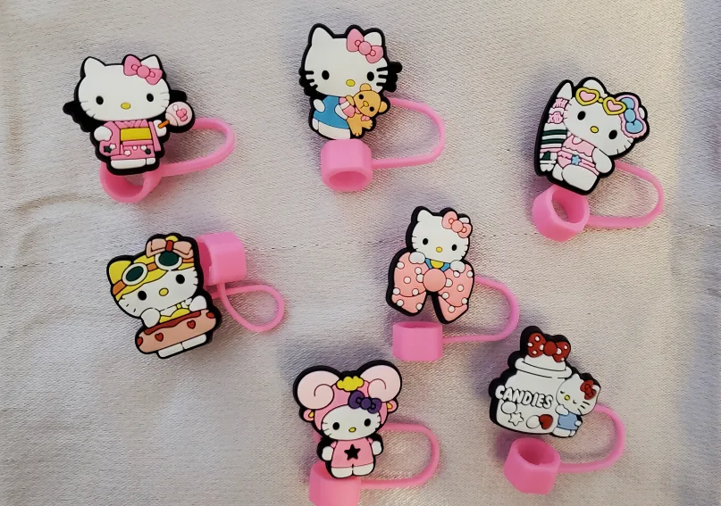 7 pcs Hello Kitty straw Covers image indicator(2)