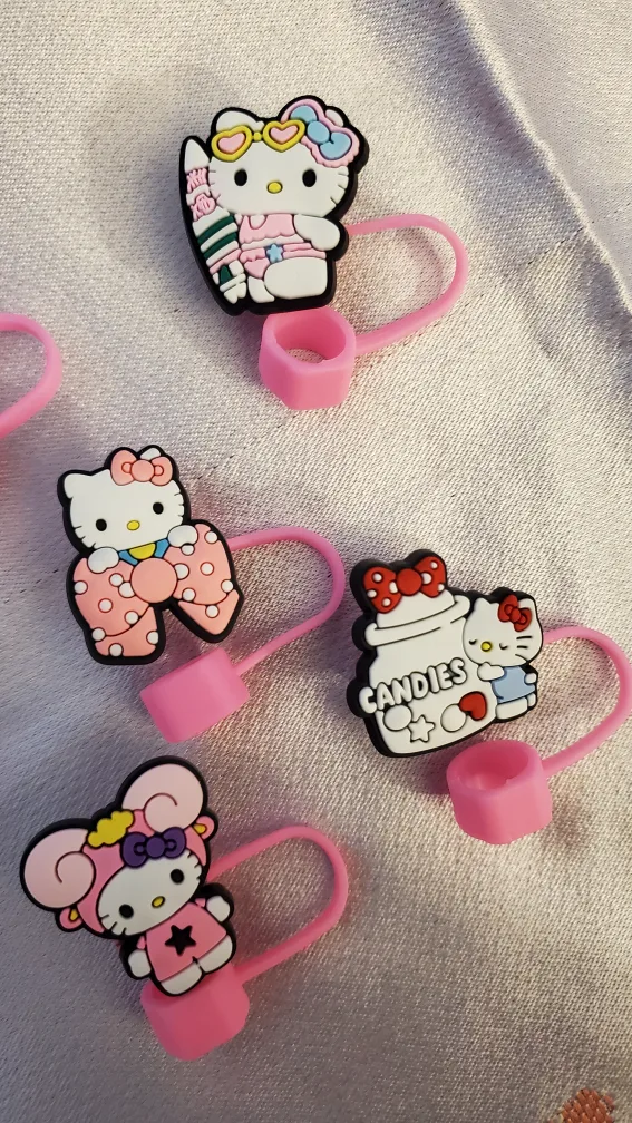7 pcs Hello Kitty straw Covers image indicator(3)