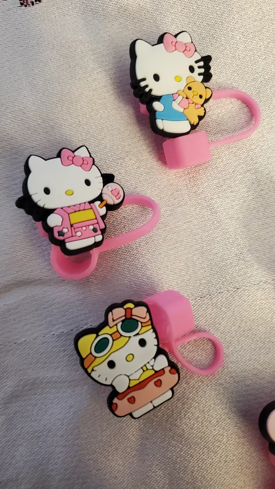 7 pcs Hello Kitty straw Covers image indicator(4)