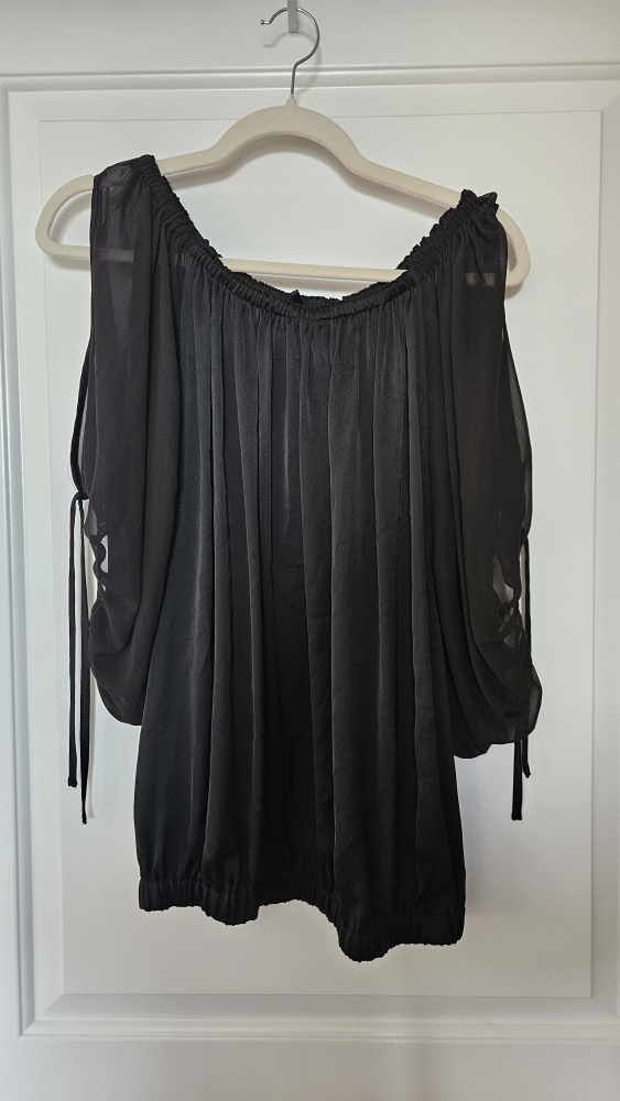 Size Large - Black off Shoulder / Cold Shoulder Blouse