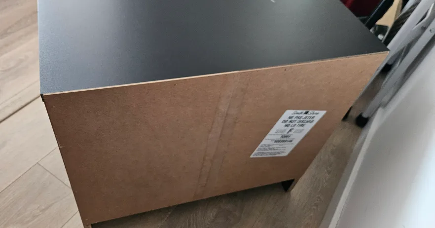 Black Nightstand with Drawer and Open Shelf image indicator(4)