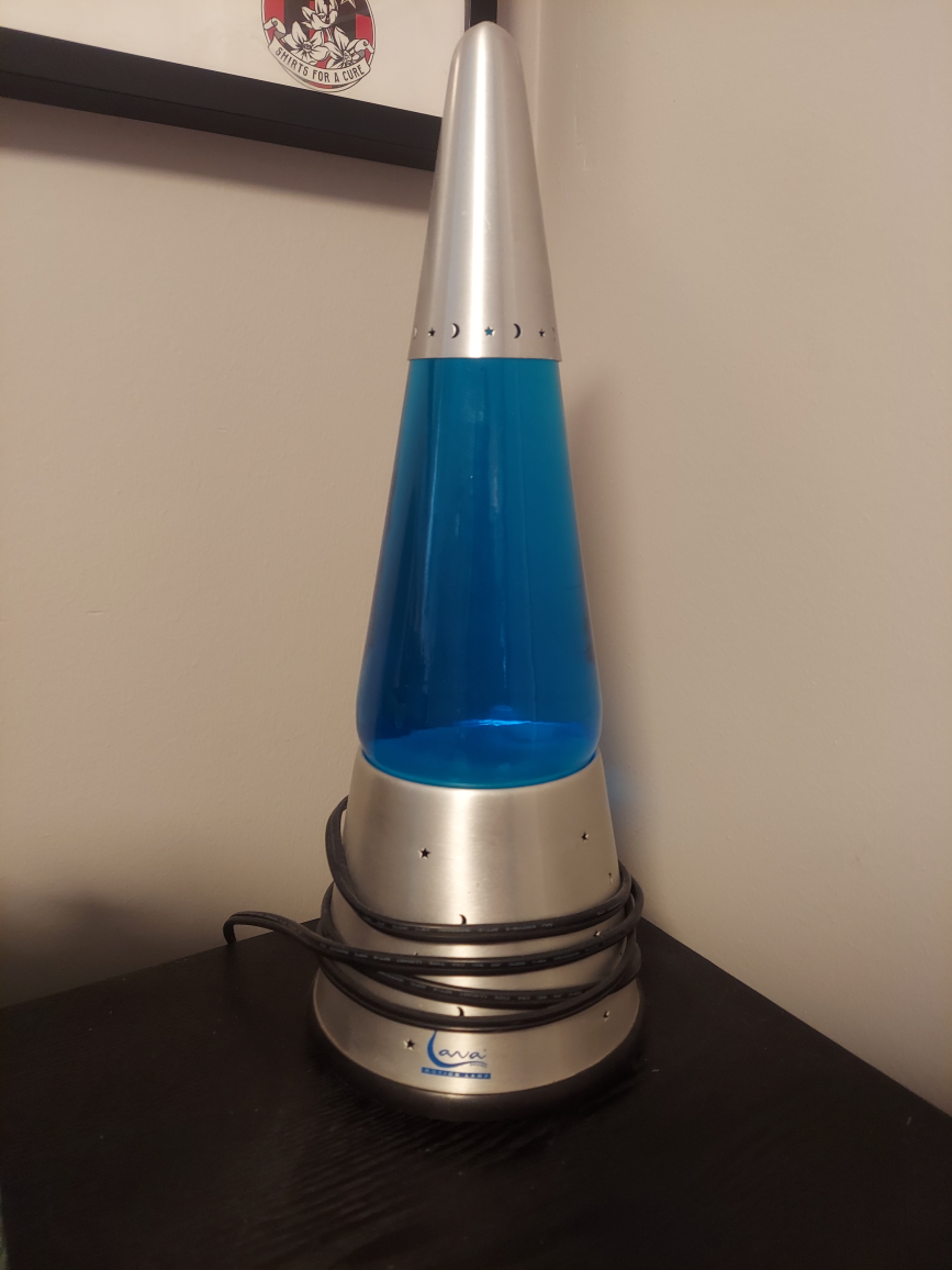 Blue and silver Lava Lamp