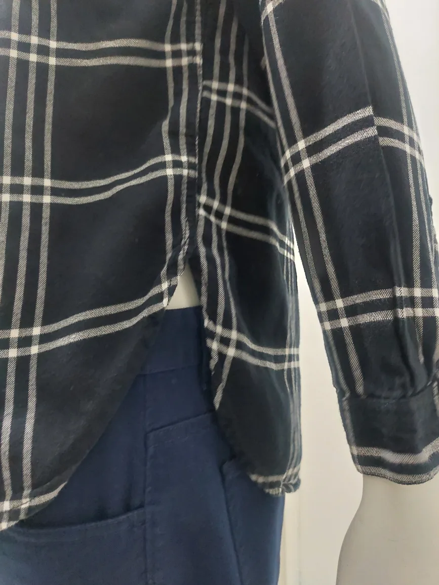 H&M Women's Black Plaid Soft Cotton Shirt Small image indicator(3)