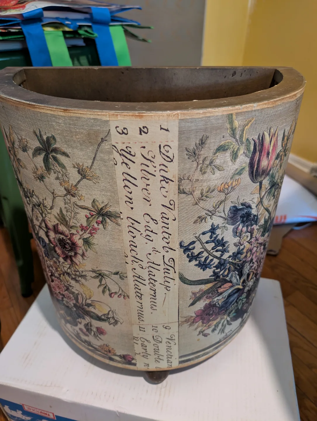 Floral Patterned Decorative Trash Can thumbnail
