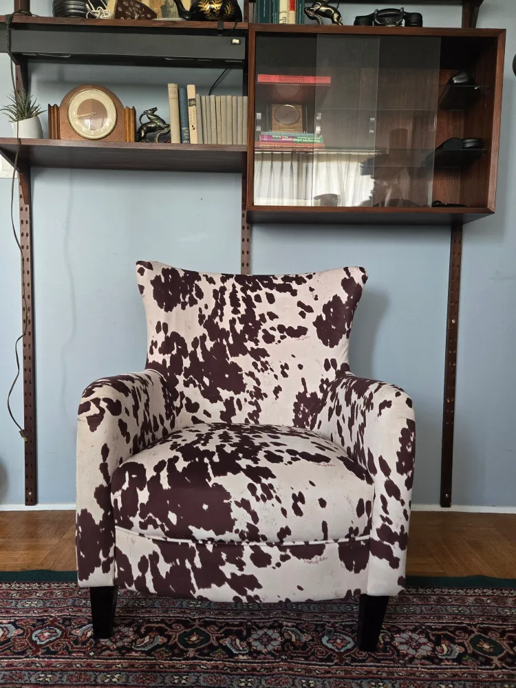 Faux Cowhide Pattern Accent Arm Chair (Delivery Available) thumbnail