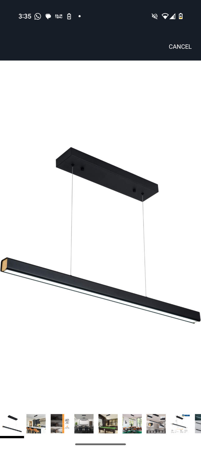 Black Modern Linear Pendant Light