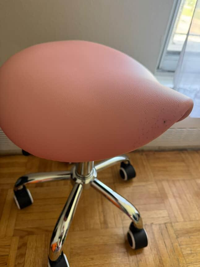 Pink Rolling Saddle Stool
