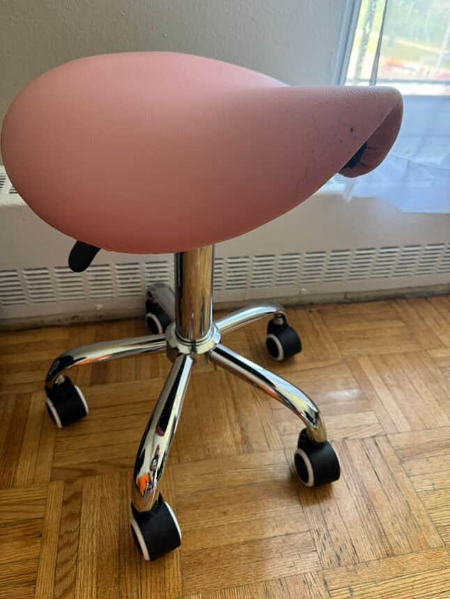 Pink Rolling Saddle Stool - photo 2