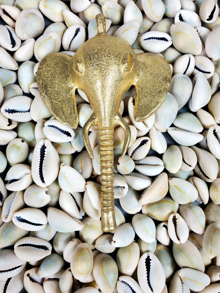 Large African Elephant Pendant Jewelry in Brass image indicator(3)