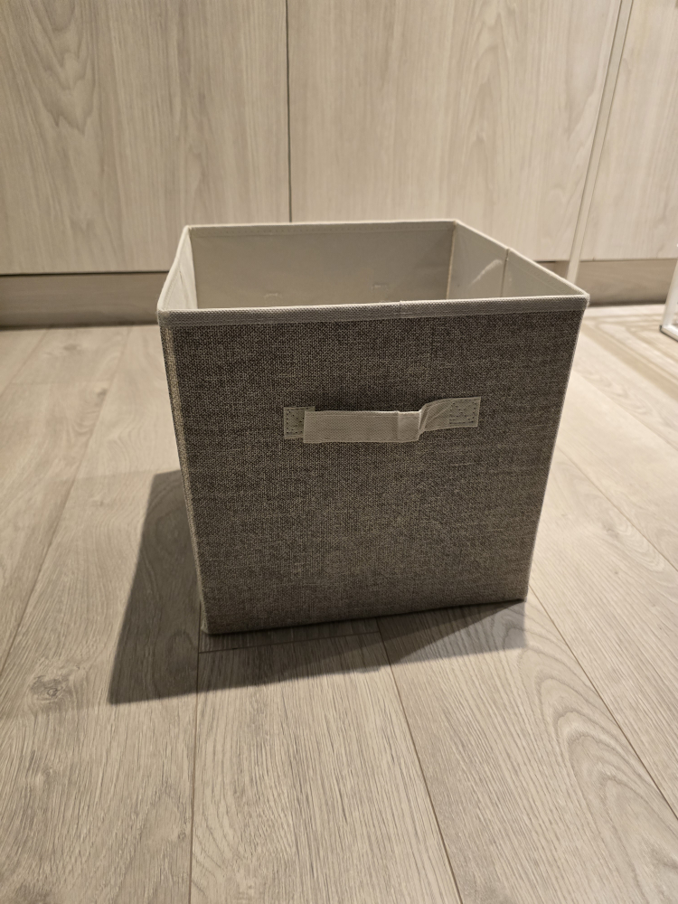 11 x Grey/Beige Fabric Storage Cubes