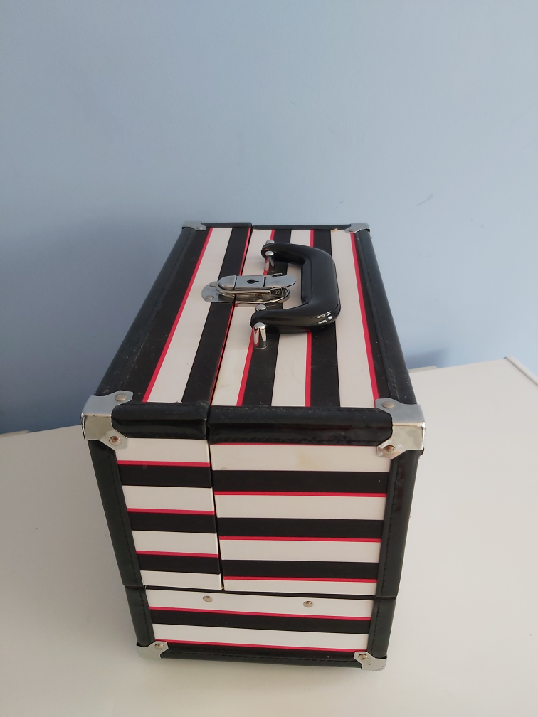 Striped Vanity Case with Mirror - photo 2