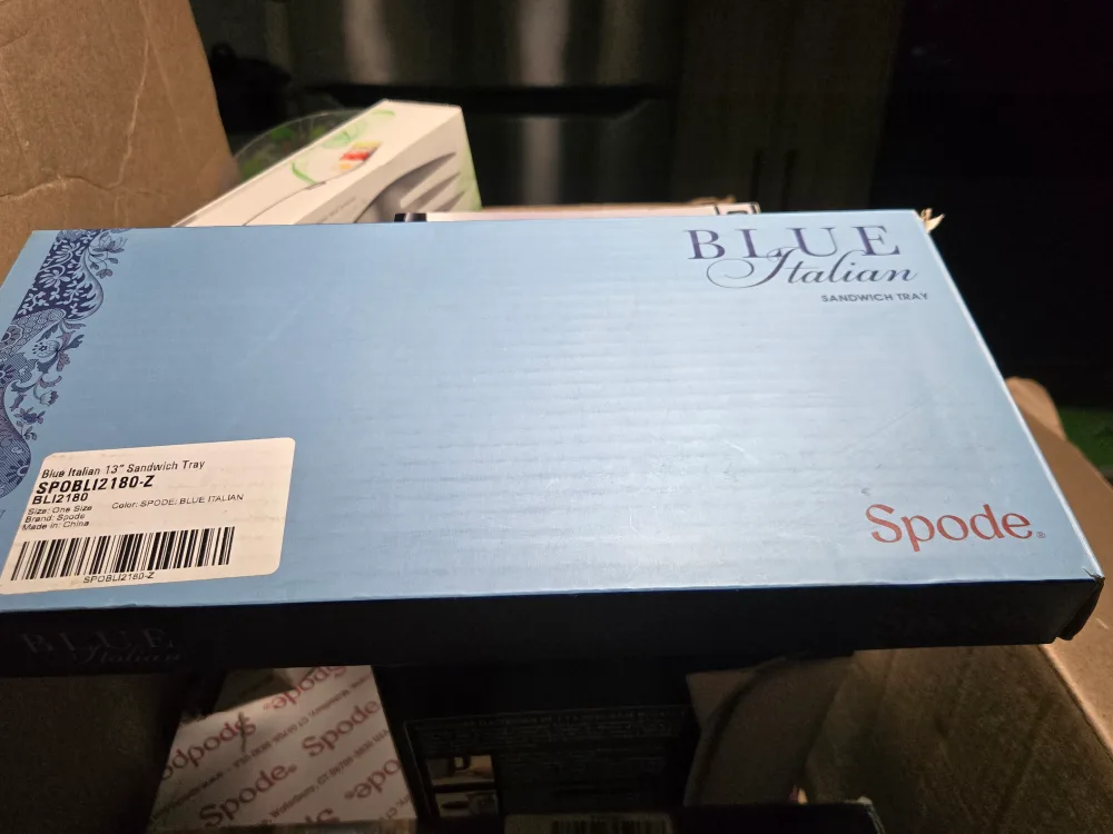 Spode Blue Italian 13" Sandwich Tray - New in Box! thumbnail