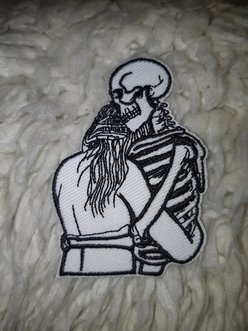 Skeleton & Woman Iron-On Patch #freecycle thumbnail