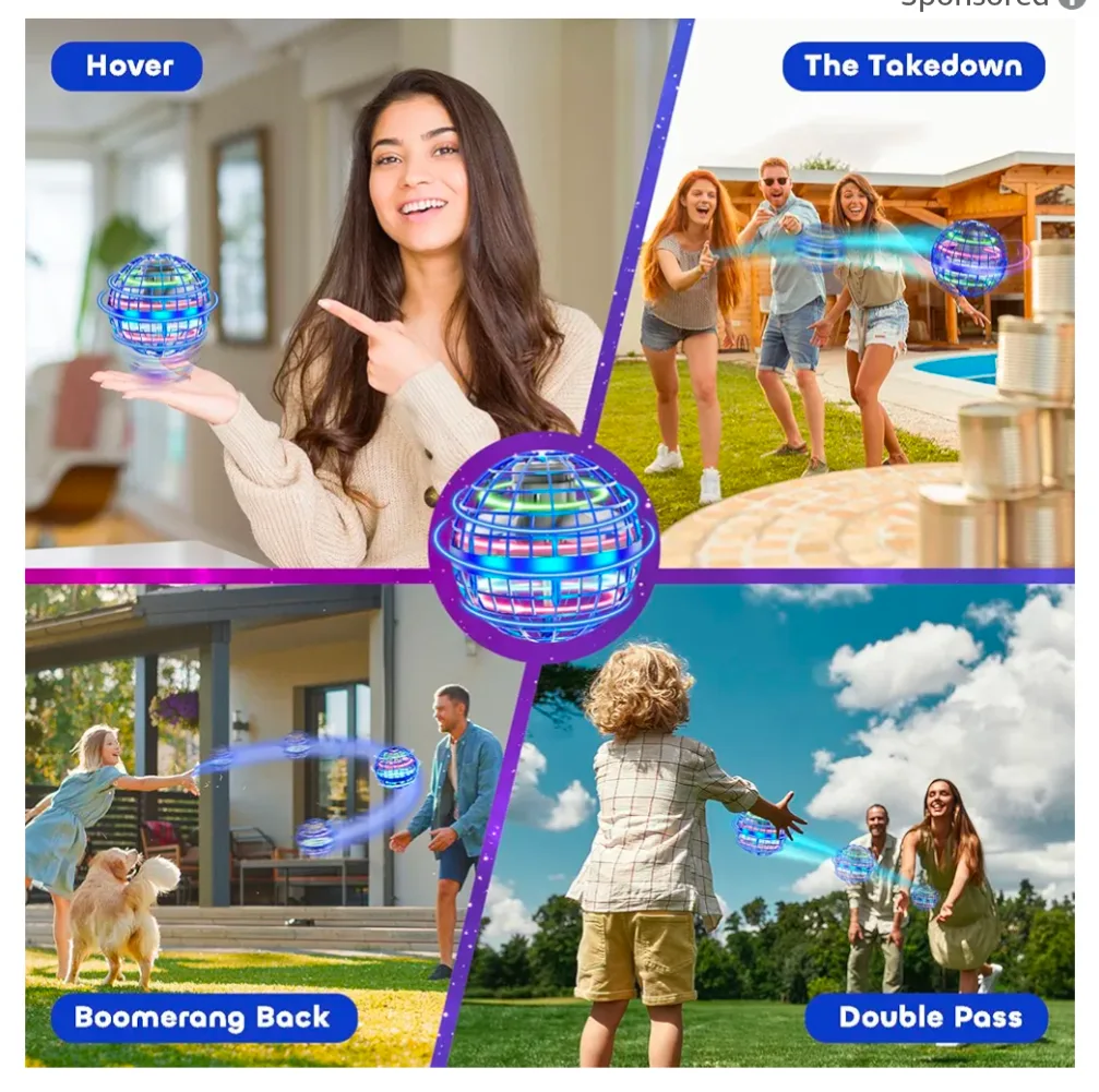 NEW IN BOX Light Up Flying Orb Spinner!! image indicator(7)