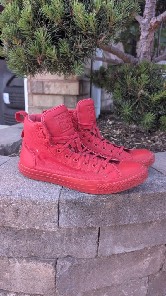 Red Converse High Tops - men's size 11 thumbnail